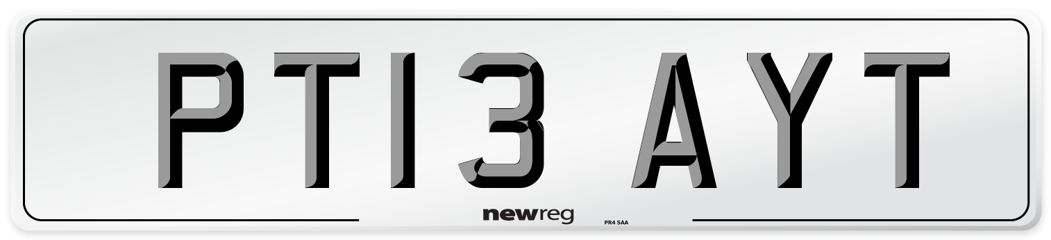PT13 AYT Number Plate from New Reg